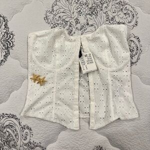 White Eyelet Bustier Top Line